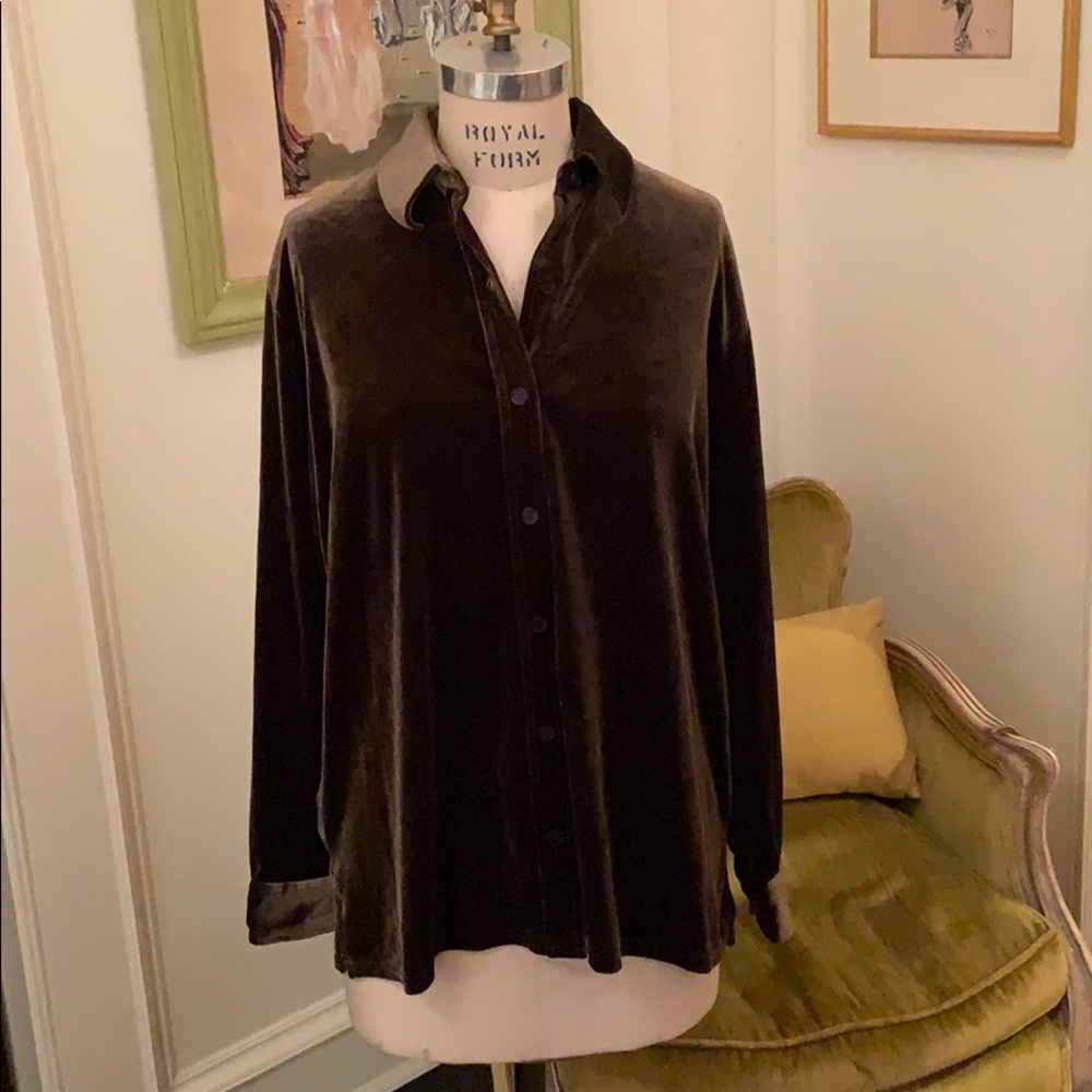 Velvet button down